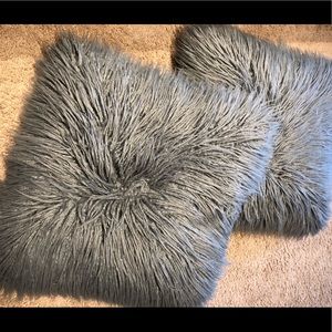 Target 18x18 Grey Faux Mongolian Pillows Set of 2